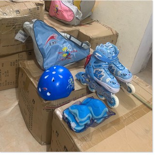 Giầy trượt patin phát sáng cao cấp - giầy patin trẻ em người lớn - tặng bộ bảo vệ