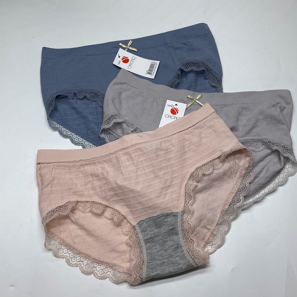 Quần lót cotton nhăn form vừa , quần lót nữ viền ren dễ thương