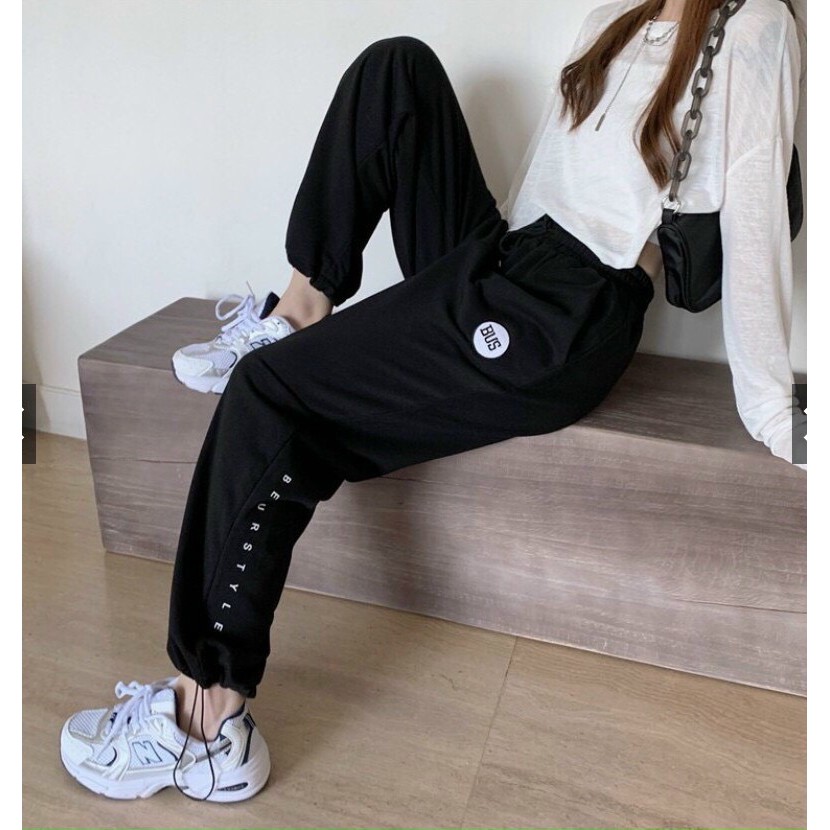 quần jogger nữ phối chữ cá tính 181