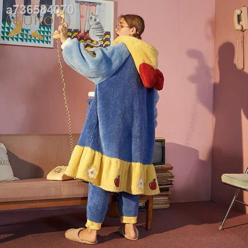 ▦Áo choàng ngủ dáng dài chất liệu dày dặn thời trang thu đông cho nữ | BigBuy360 - bigbuy360.vn