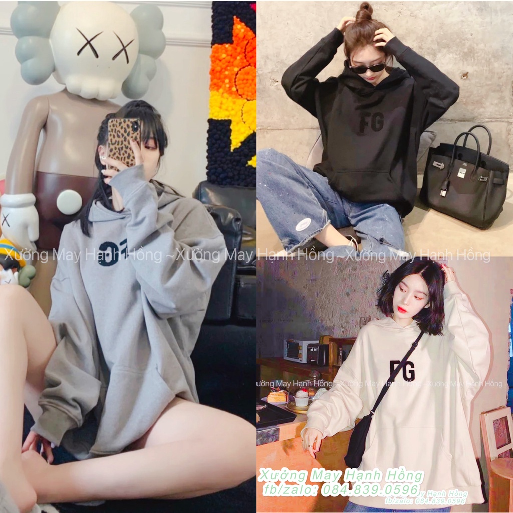 Áo hoodie chất nỉ mềm, áo nỉ sweater kiểu dáng oversize Hàn Quốc