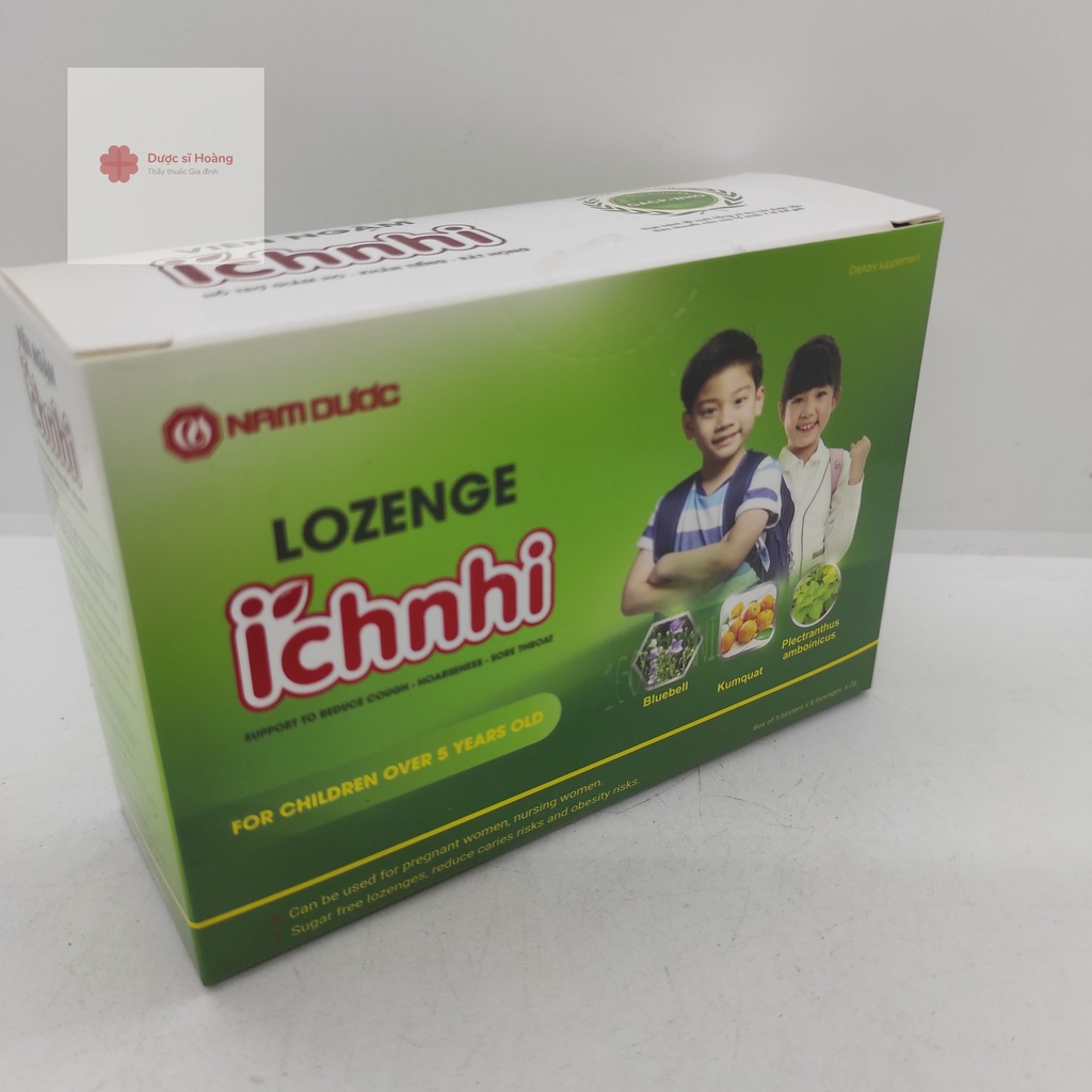 Viên ngậm Ích Nhi - 30 viên - hỗ trợ giảm ho, khản tiếng, rát họng