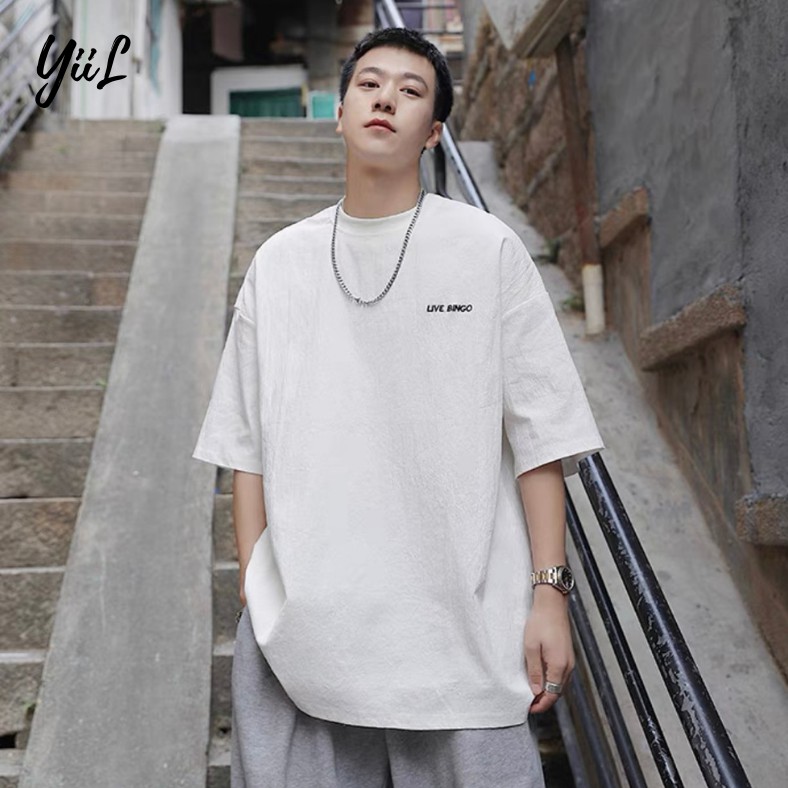 Áo thun nam nữ unisex in chữ LIVE BINGGO tay lỡ dáng rộng cổ tròn phong cách Hàn Quốc trẻ trung YiiL AT12 | BigBuy360 - bigbuy360.vn