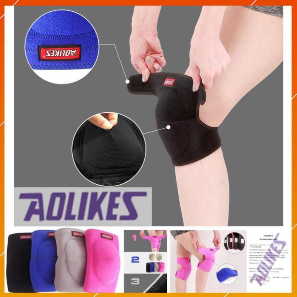 Đai đầu gối Aolikes AL 0216 0217 7713 bó ống có đệm hơi băng cuốn bảo vệ quấn gym thể thao yoga bóng đá chuyền