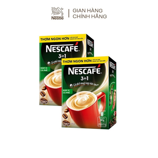 [Tặng Quà Ngẫu Nhiên] Combo 2 Hộp Nescafé 3in1 Cà Phê Rang Xay Hòa Tan Đậm Vị Cà Phê (Hộp 20 gói x 17g)