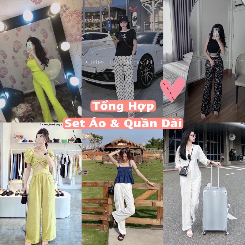 Set bộ áo mix quần dài cực xinh, set bộ nữ hàng chuẩn đẹp