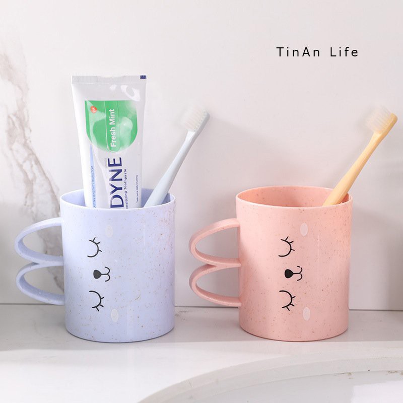 Ly Nhựa, Cốc Nhựa Quai Kép, Dùng Đánh Răng Và Uống Nước Siêu Cưng Cho Cặp Đôi