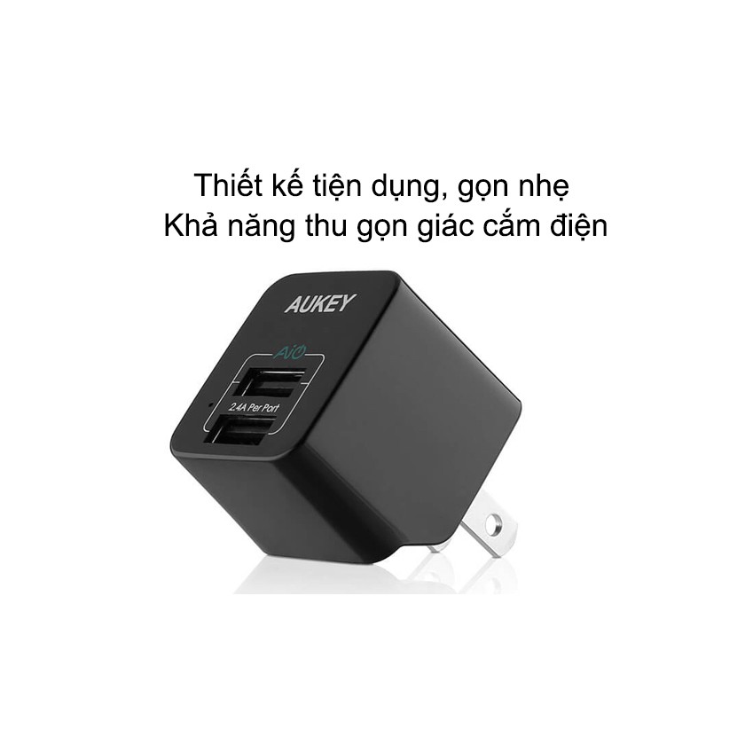 Sạc AUKEY 12W 2 cổng USB AirPower PA-U32