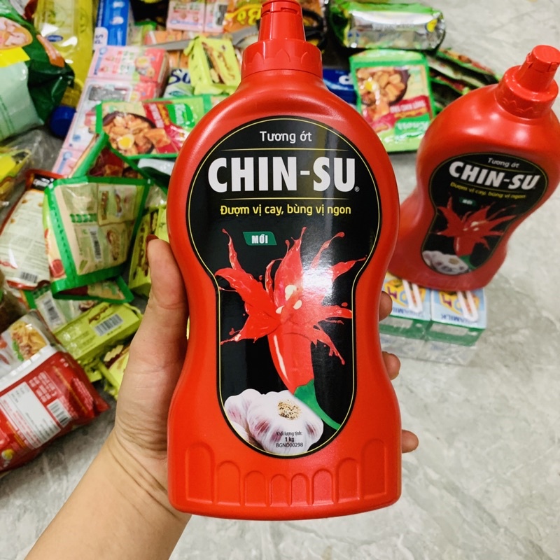 CHAI TƯƠNG ỚT CHIN-SU CAY TỎI ỚT LOẠI 1KG