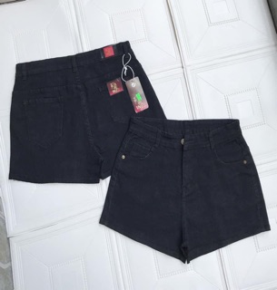 Quần Short Jean Nữ Bigsize Đen Tuyền Lưng Cao Co Dãn Mạnh