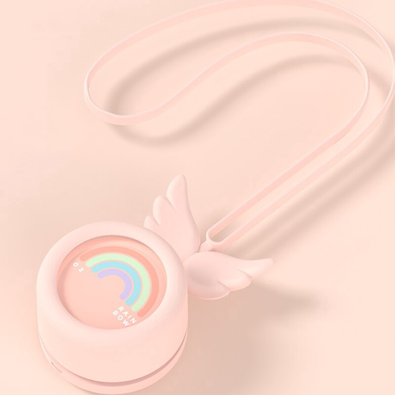 Uareliffe Quạt mini có thể sạc lại Quạt vòng cổ Mini dễ thương Máy làm mát di động Quạt thể thao di động Treo USB Không có lá Quạt cho văn phòng ngoài trời đi du lịch