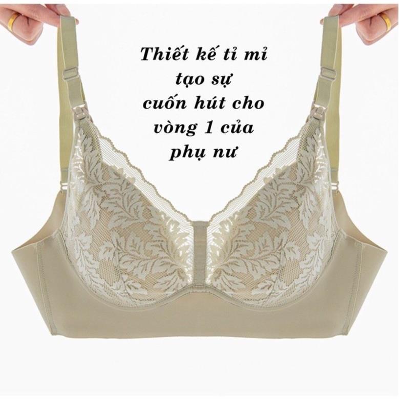 Áo lót bầu cho bé con bú mùa hè su đúc pha ren thiết kế cao cấp đồ lót chip bà bầu A50REN