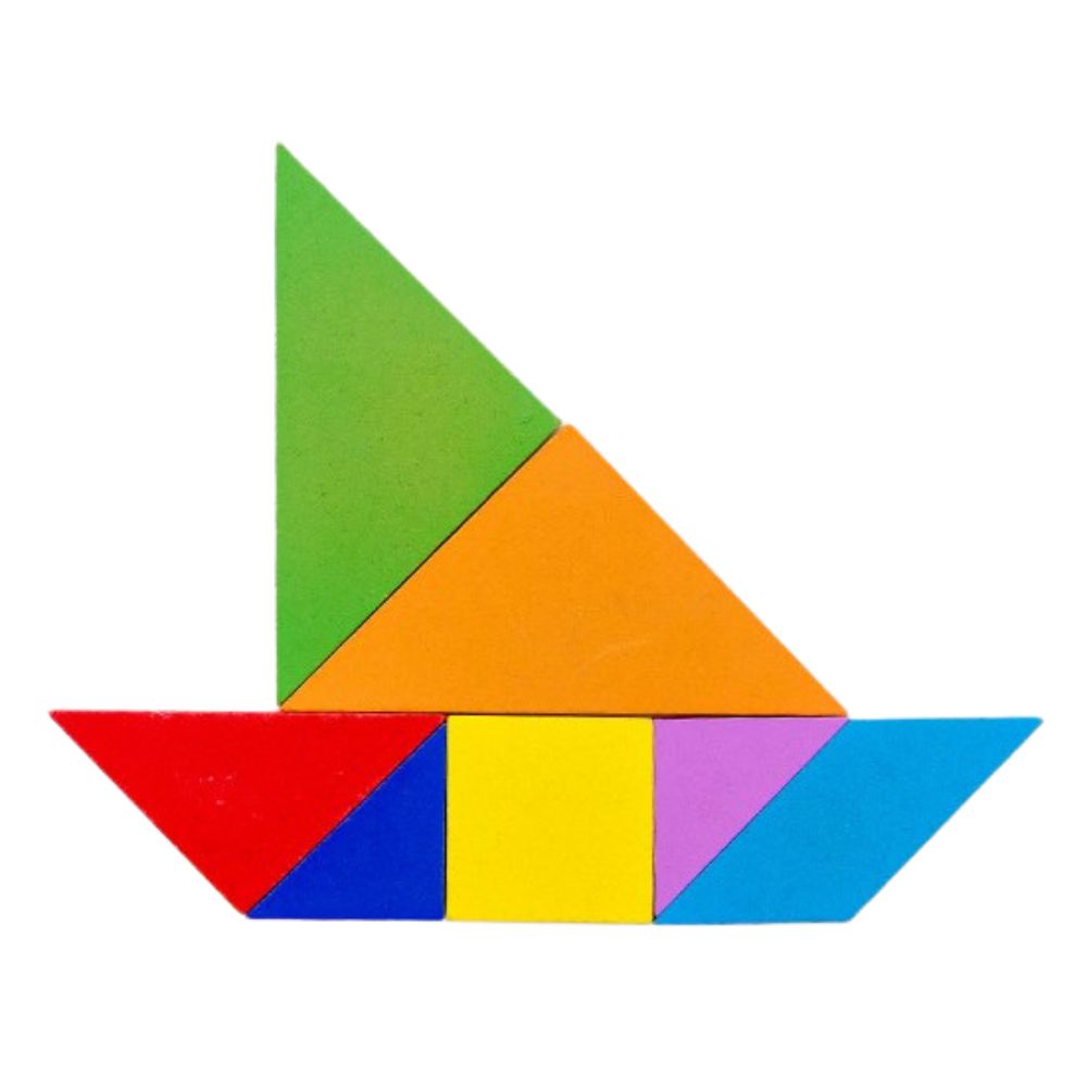 Đồ chơi trí tuệ Tangram Pison bộ ghép hình 7 miếng nhiều màu bằng gỗ kích thích tư duy sáng tạo cho trẻ - PVN2816