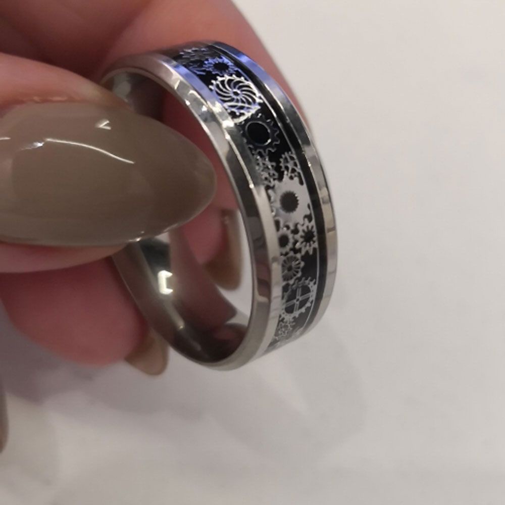 Nhẫn Hình Bánh Răng Bằng Thép Không Gỉ Nhiều Màu Thời Trang Cho Nam Và Nữ