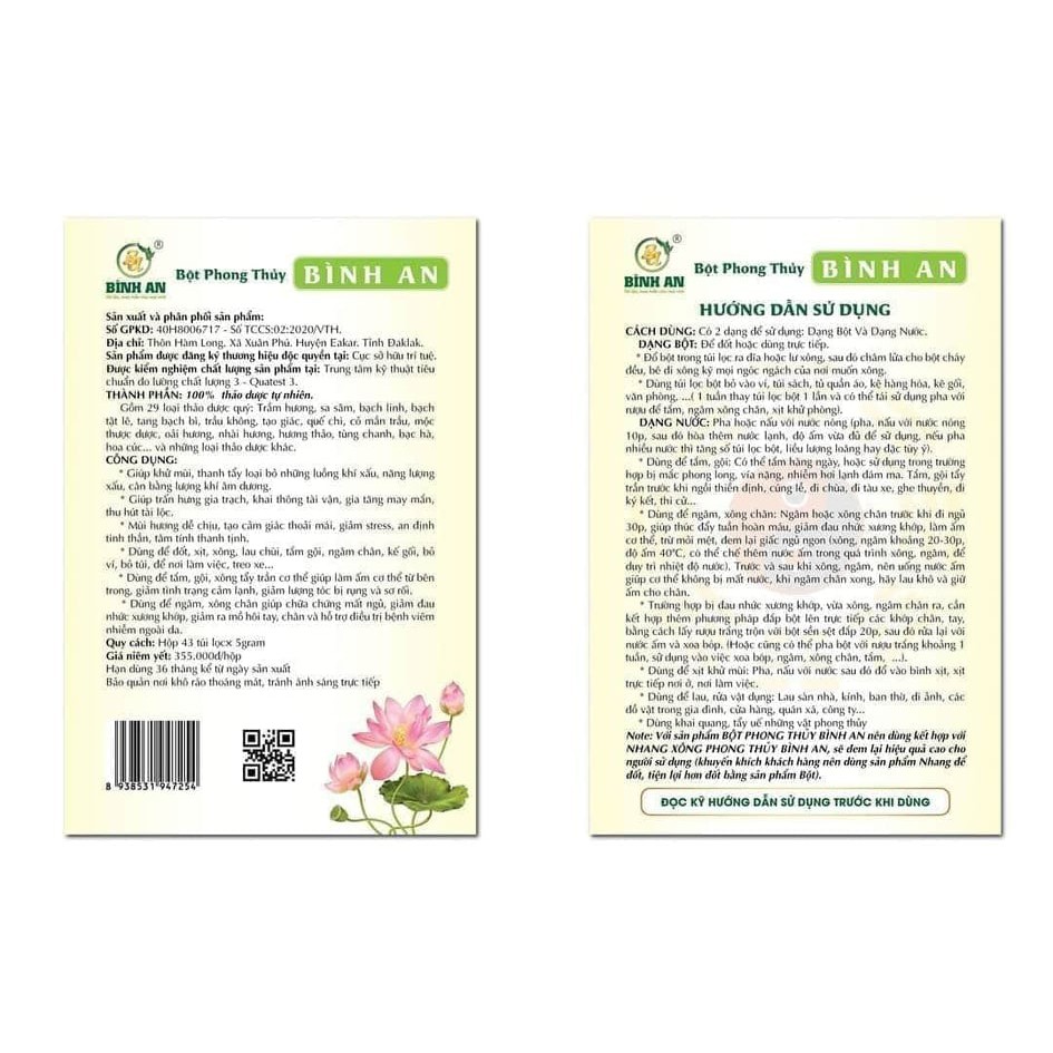 BỘT TẮM PHONG THỦY BÌNH AN - Gia tăng Vượng khí, thu hút tài lộc, buôn may bán đắt, giúp giấc ngủ ngon, không mộng mị.