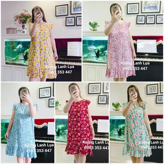 Váy Lanh Bầu Mặc Nhà Đuôi Cá Siêu Mát ️🍀 (mặc bầu và sau sinh )😘 lanh lụa loại I ảnh shop chụp [hè 2020] 40-90kg