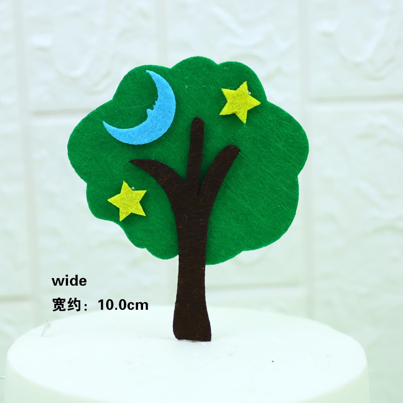 trang trí giáng sinh bánh kem [FREESHIP] cây trang trí bánh chất liệu vải xốp siêu đẹp