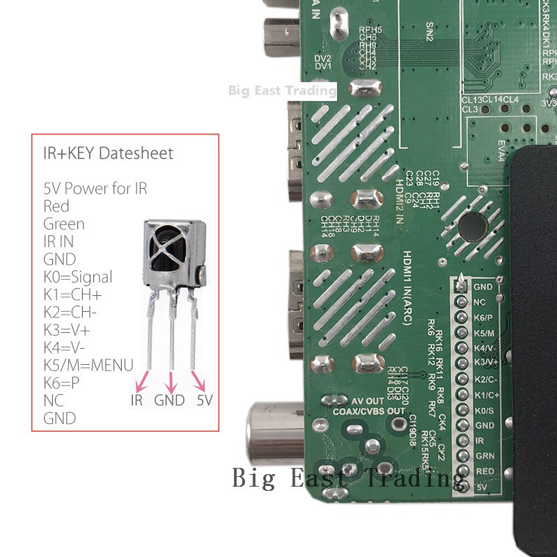 TP.V56.PB826 LCD TV 3in1 Driver Board Universal LED Screen Controller Board TV Motherboard Dual HDMI/VGA/AV/TV/USB Interface Can Replace TP.V56.PB816 / SKR.PB816 / TP.RD8503.PB816 / TP.V56.PB832 etc Support 32inch