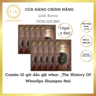 Combo 10 gói dầu gội whoo _The History Of WhooSpa Shampoo 8ml