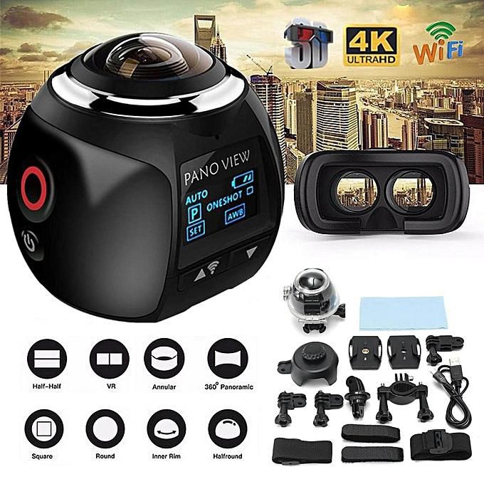 Camera Thể Thao Toàn Cảnh  360° V1 4K Ultra HD Wifi -  Chống Nước 30M