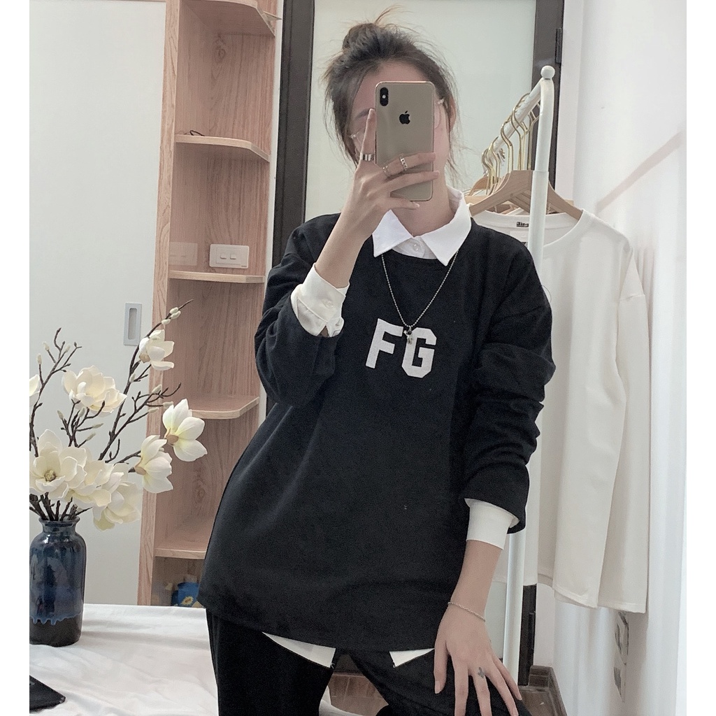 Áo nỉ sweater , áo nỉ Bingshop dài tay form rộng vải da cá cao cấp freeship