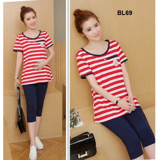 Bộ đồ bầu có kéo khóa cho con bú bl69