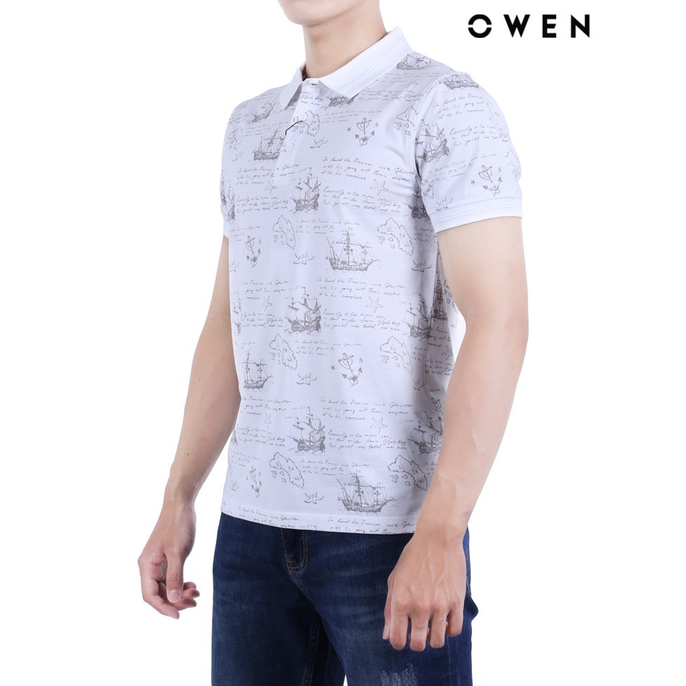 Áo polo ngắn tay OWEN Bodyfit màu trắng - APV20309 | BigBuy360 - bigbuy360.vn