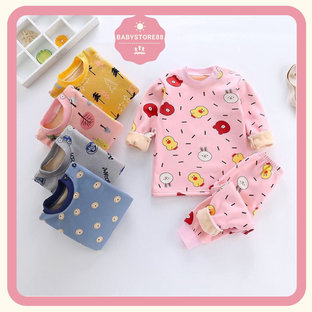 Bộ nỉ bông cho bé trai hàng Quảng Châu( 8- 20 kg) - Quần áo trẻ em dài tay thu đông 1,2,3 tuổi