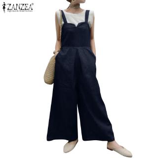 Áo liền quần ZANZEA không tay ống rộng thời trang dành cho nữ