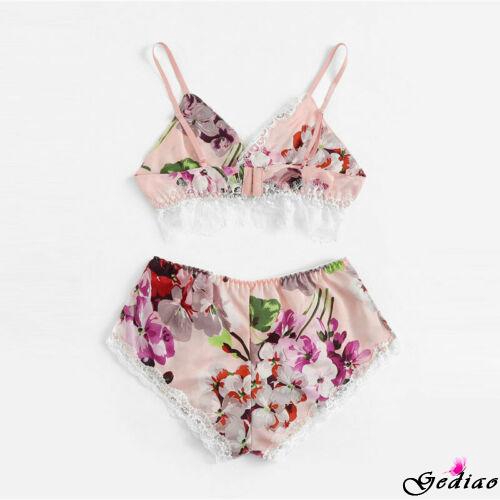 Bộ đồ lót ngủ vải satin phối ren gợi cảm cho nữ | BigBuy360 - bigbuy360.vn