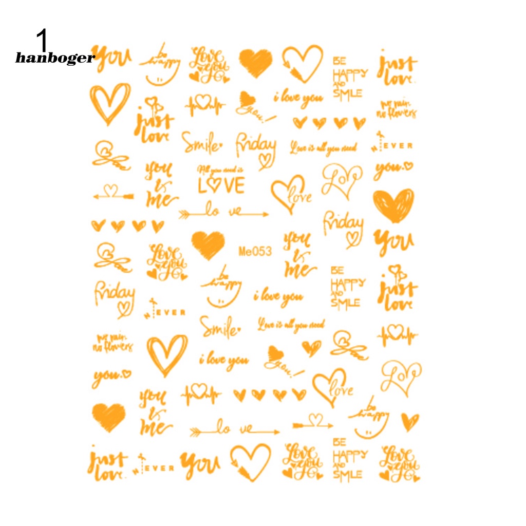 Miếng dán trang trí móng nghệ thuật họa tiết Valentine DIY