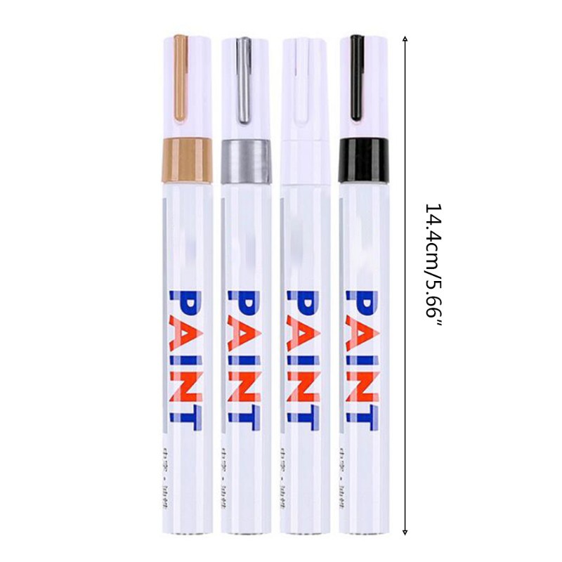 Set 4 bút marker viền chống nước sơn màu metalic dùng trang trí resin nghệ thuật hoặc trang trí trên cao su và kim loại