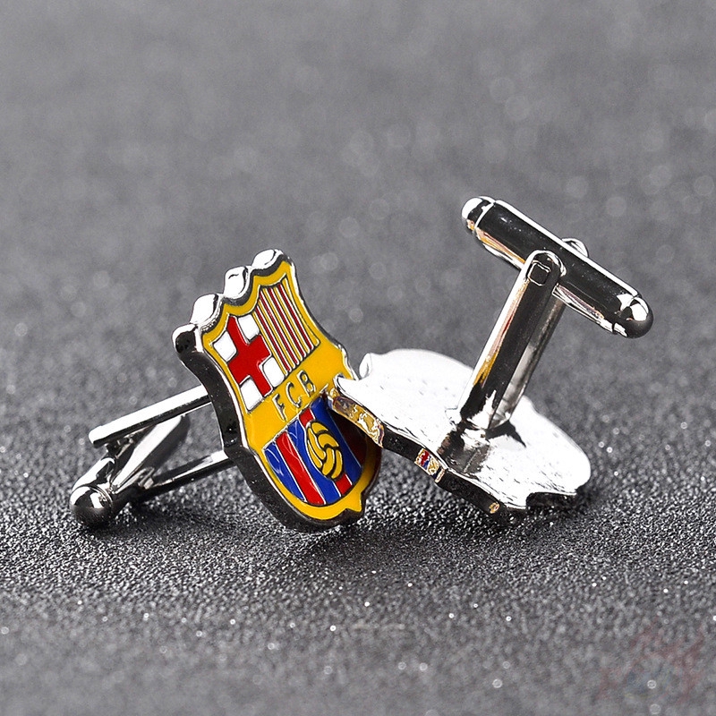 > Ready Stock < ❉ Fútbol Club Barcelona Cuff Button ❉2Pcs/Pair Football Club FCB Shirt Cufflinks