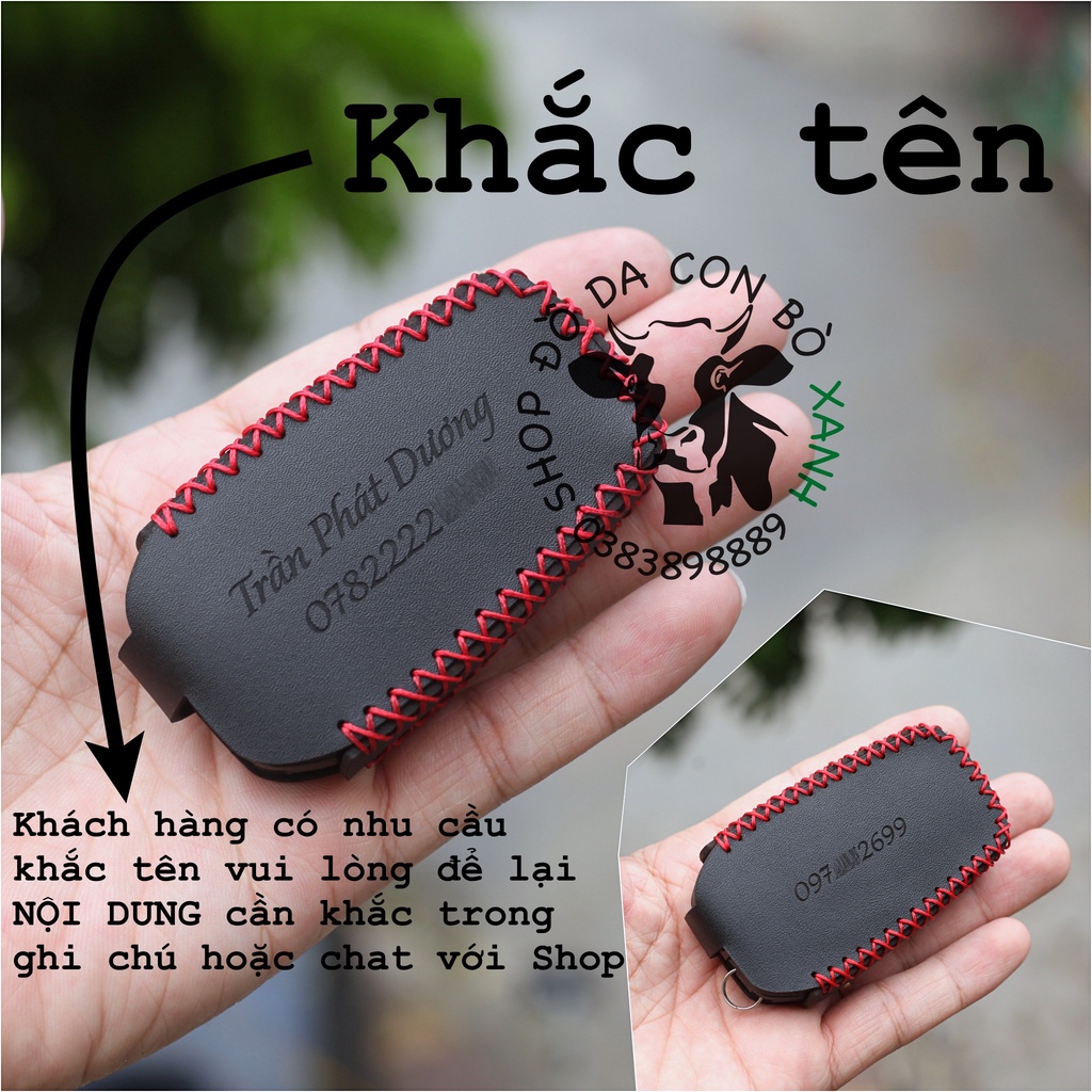 Bao da chìa khoá toyota Camry, Fortuner, Land Cruiser, Hilux handmade da thật 009
