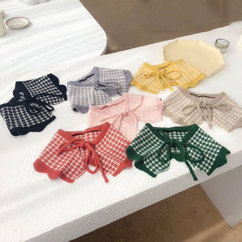 Khăn Choàng Cổ Dệt Kim Họa Tiết Kẻ Sọc Thời Trang Thu Đông Cho Bé Gái