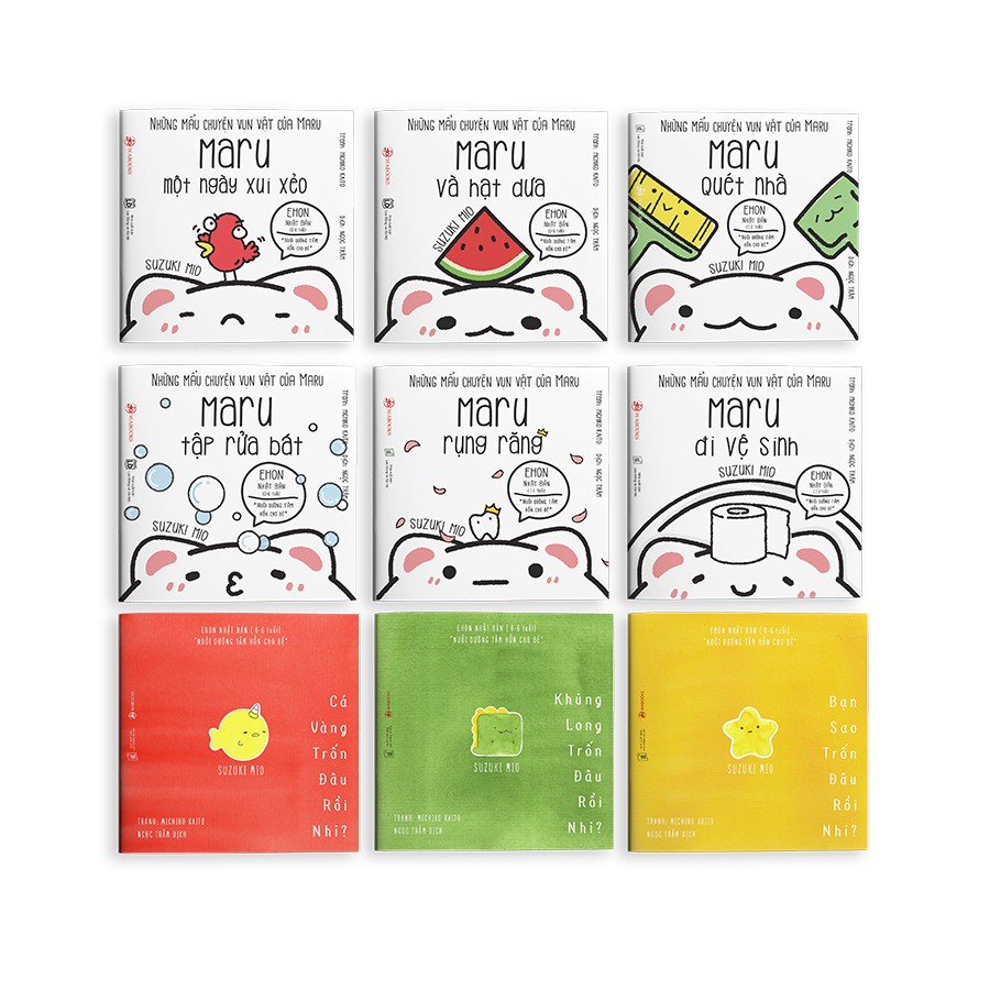 Sách Ehon - Combo 9 cuốn &quot;Đi đâu thế&quot; và &quot;Maru&quot; - Ehon Nhật Bản cho bé 2-6 tuổi