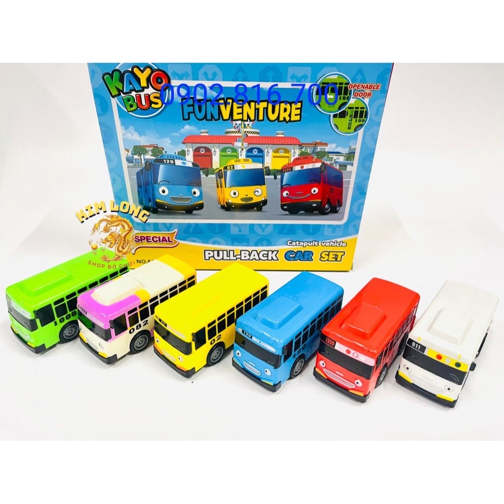 [Có sẵn] [Ảnh thật] Bộ đồ chơi xe buýt TAYO bé nhỏ - xe buýt Tayo , Lani, Gani trong phim TAYO - Xe buýt bé nhỏ