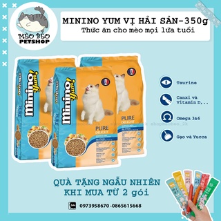 THỨC ĂN CHO MÈO Minino Yum dạng hạt Vị hải sản Gói 350g