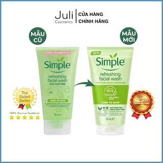 Sữa Rửa Mặt Simple Dưỡng Ẩm Dạng Gel 150ml Chính Hãng