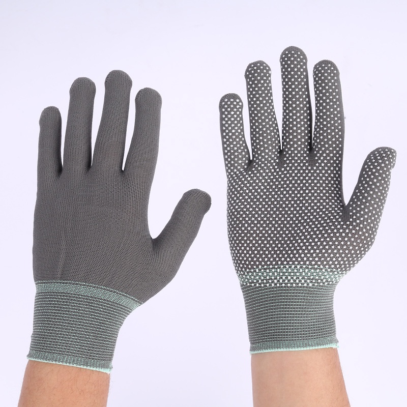 Găng tay nylon màu xám chống bụi/ chống trượt/ thoáng khí