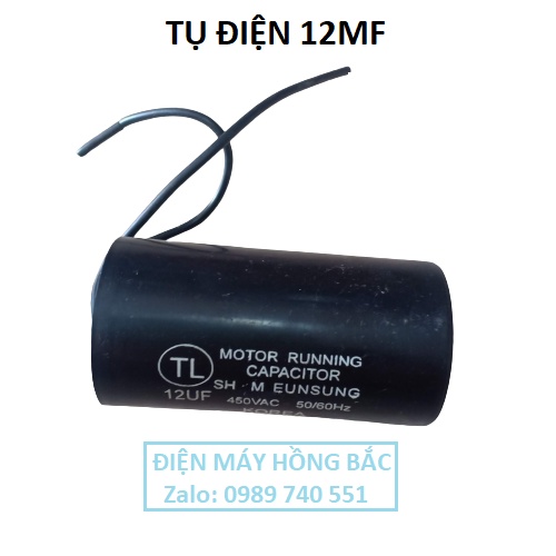 10 tụ điện 12MF 370VAC đen dùng cho bơm và các thiết bị điện khác