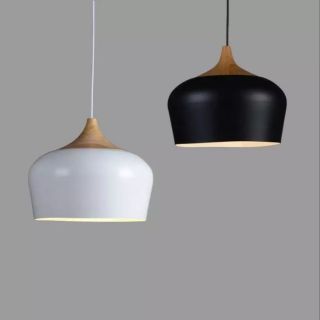 MM077-280 - Đèn thả chao to màu trắng màu đen,  đèn thả trang trí,  đèn bàn ăn,  đèn thả CoCo đui giả gỗ D280