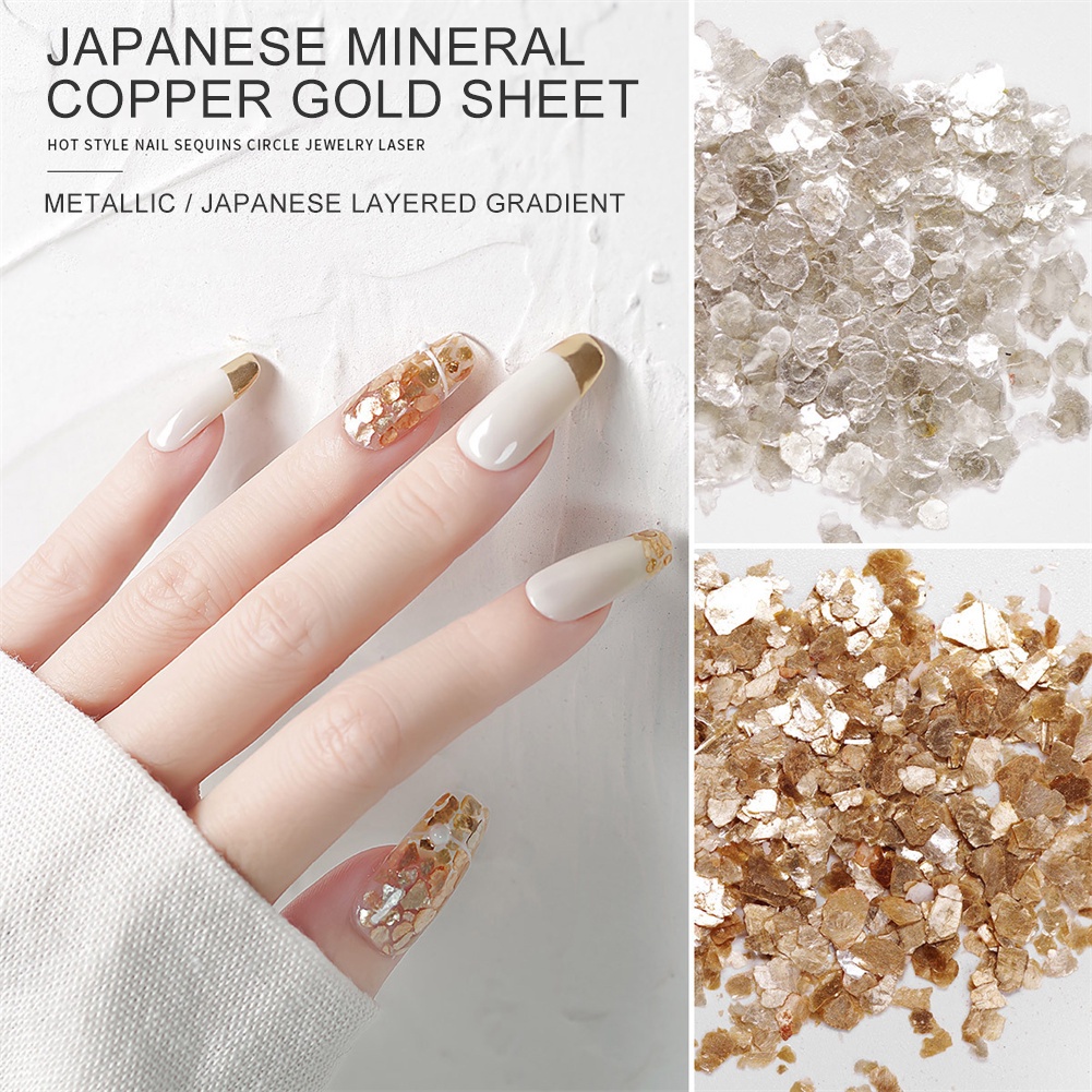 Miếng Dán Trang Trí Móng Tay Nghệ Thuật Bằng Kim Loại Mạ Vàng Đồng Mỏng Độ Bóng Cao