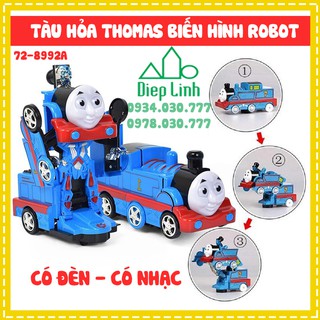 Đồ Chơi Tàu Hỏa Thomas Biến Hình Robot Chạy Pin Có Đèn Nhạc