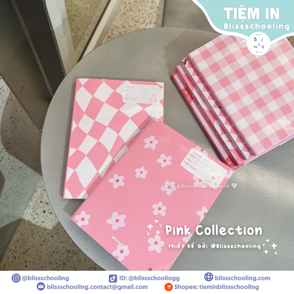 PINK COLLECTION | Giấy Bao Tập, SGK, Style Hàn Quốc, Đơn Giản, Màu Sắc Pastel | Đọc kĩ mô tả | Tiệm In Blissschooling