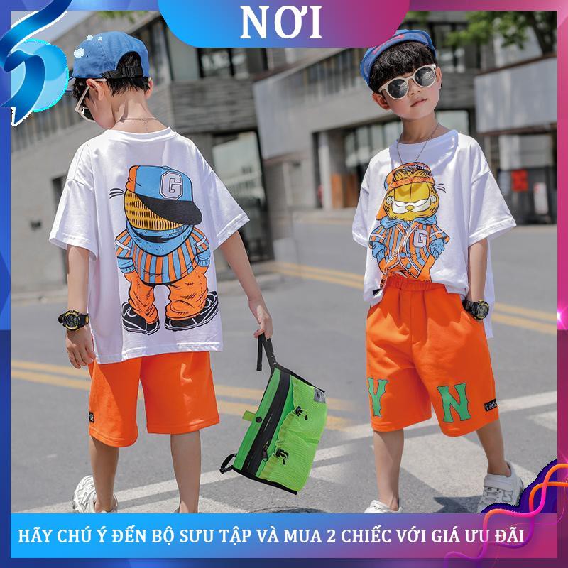 ☁☂✈Con trai nổi tiếng Internet Bé quần áo trẻ em kiểu phương Tây Bộ thể thao mùa hè mới của Hàn Quốc trong xu hướn