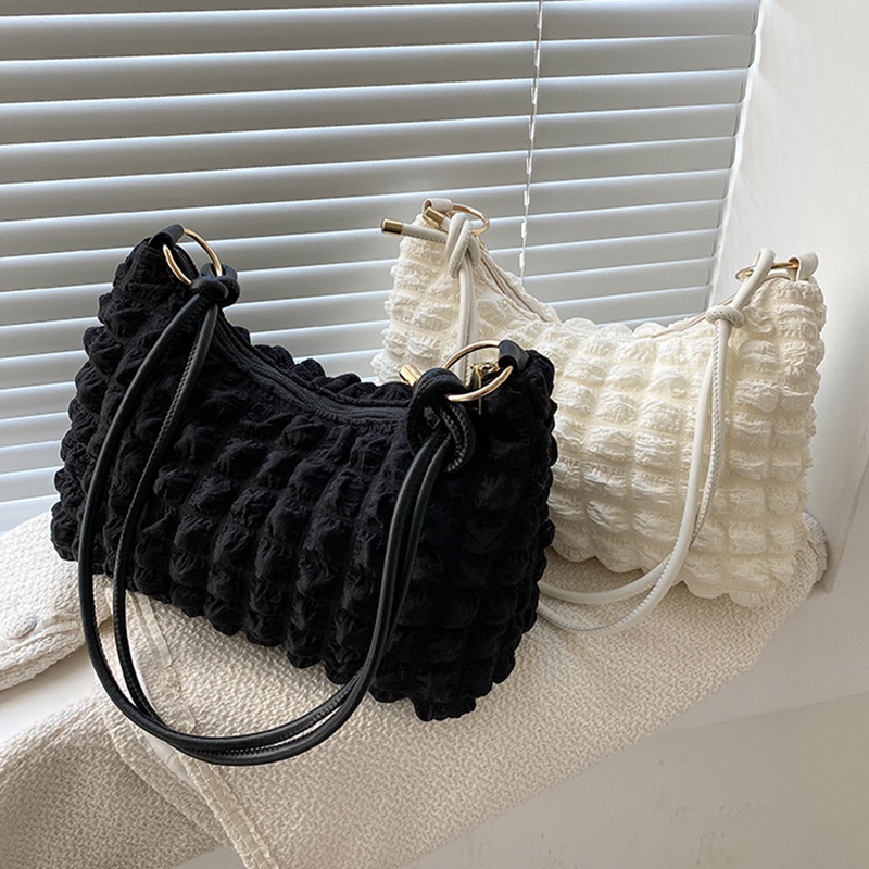 Túi đeo vai IELGY bằng vải cotton màu trơn mềm mại cho nữ