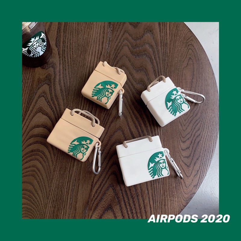 Vỏ Bảo Vệ Hộp Đựng Tai Nghe Airpod 1 2 3 Hình Túi Xách Starbucks 3d Sáng Tạo