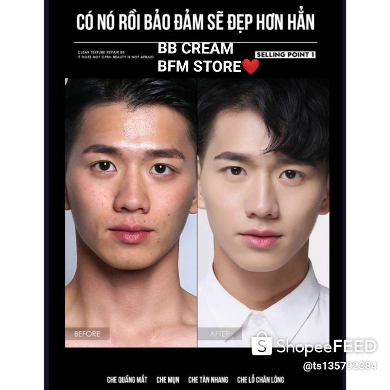 [ MC 03 hàng cao cấp ] BB CREAM kem nền che khuyết điểm thần thánh cho nam