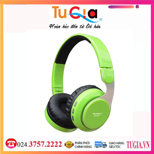 Tai nghe SoundMax BT100 (màu xanh lá)-Hàng chính hãng